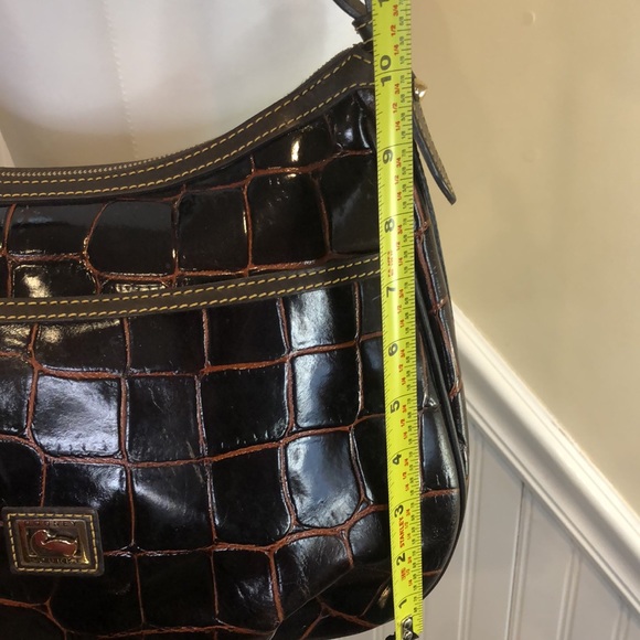 Vintage DOONEY BOURKE Brown Croc Leather Brown Top Handle Oversized Shoulder Bag - Picture 7 of 17